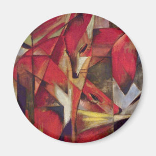 Aimant Renards par Franz Marc, Art cubiste abstrait vinta