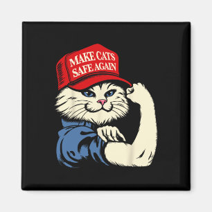 Aimant Rendre les chats sûrs à nouveau Chapeau rouge Chat
