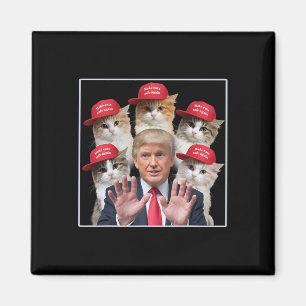 Aimant Rendre les chats sûrs à nouveau Trump 2024 Chapeau