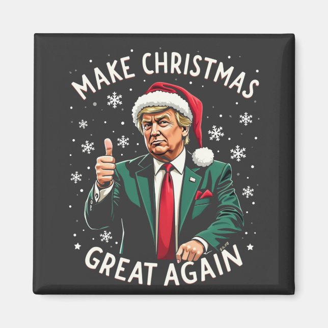 Aimant Rendre Noël super à nouveau moche Noël Sweat Trump (Devant)