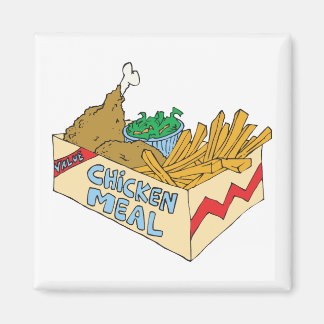 Aimant repas à valeur de poulet dans une boîte