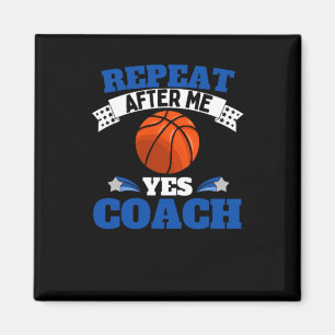 Aimant Répète Après Moi Oui Entraîneur Basketball - Bleu