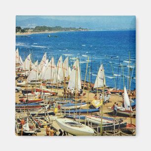 Aimant Réplique France Vintage, Port de Hyères, Var, bate