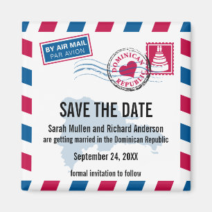 Aimant République dominicaine Air Mail Wedding Enregistre