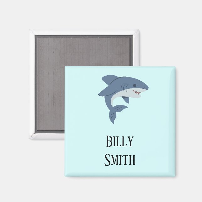 Aimant Requin bleu mignon personnalisé (Recto/Verso)