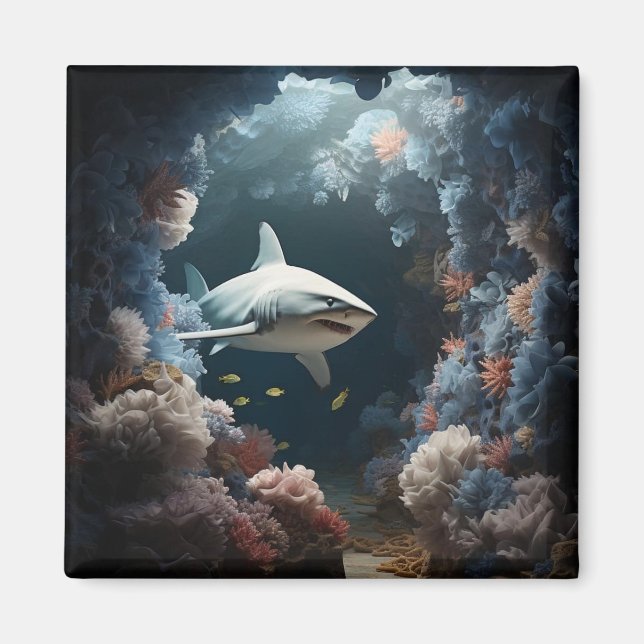 Aimant Requin en Menacation 3D (Devant)