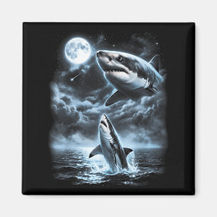 Aimant Requin hurlant à la lune Rétro 90