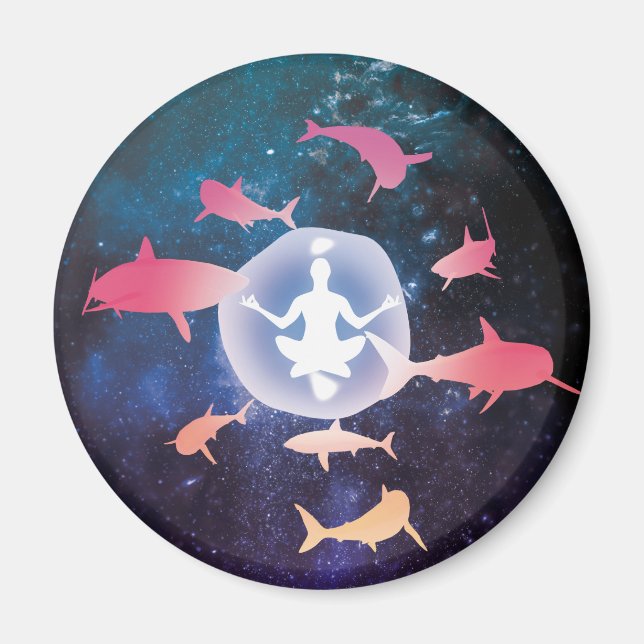 Aimant Requins spatiaux et art de la méditation (Devant)