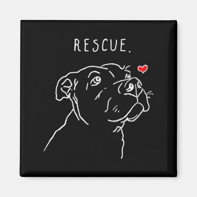 Aimant Rescue Dog Tbull Drawing Rescue Mom Adopt Dont _1  (Devant)