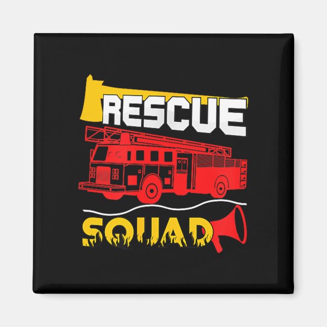 Aimant Rescue Squad Lifesaver Fireman Gift Proud Firefigh (Devant)