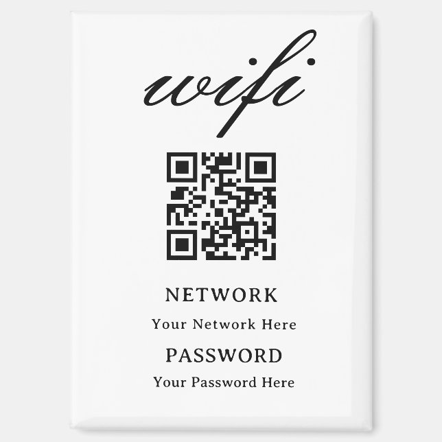 Aimant | Réseau de mot de passe Wifi moderne (Recto)