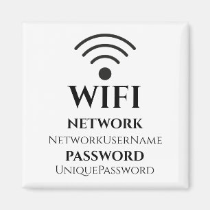 Aimant Réseau WiFi moderne et mot de passe