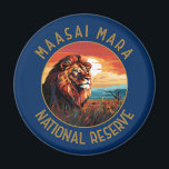 Aimant Réserve nationale de Massai Mara Lion Retro désorg<br><div class="desc">Masai Mara dessin vectoriel. La Réserve nationale de Massai Mara est une zone sauvage de savane préservée dans le sud-ouest du Kenya,  le long de la frontière tanzanienne. Ses animaux comprennent des lions,  des guépards,  des éléphants,  des zèbres et des hippopotames.</div>
