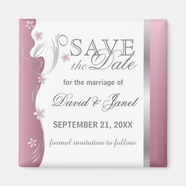 Aimant Réservez la date | Tourmaline rose (Devant)