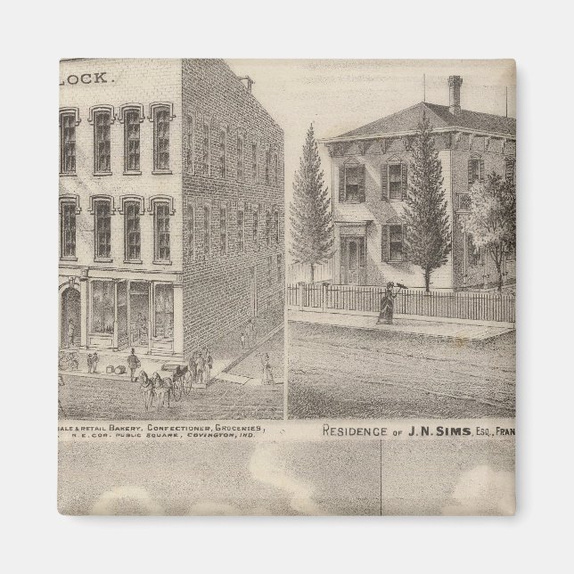 Aimant Résidence et moulin de Samuel Cade, Wabash Tp (Devant)