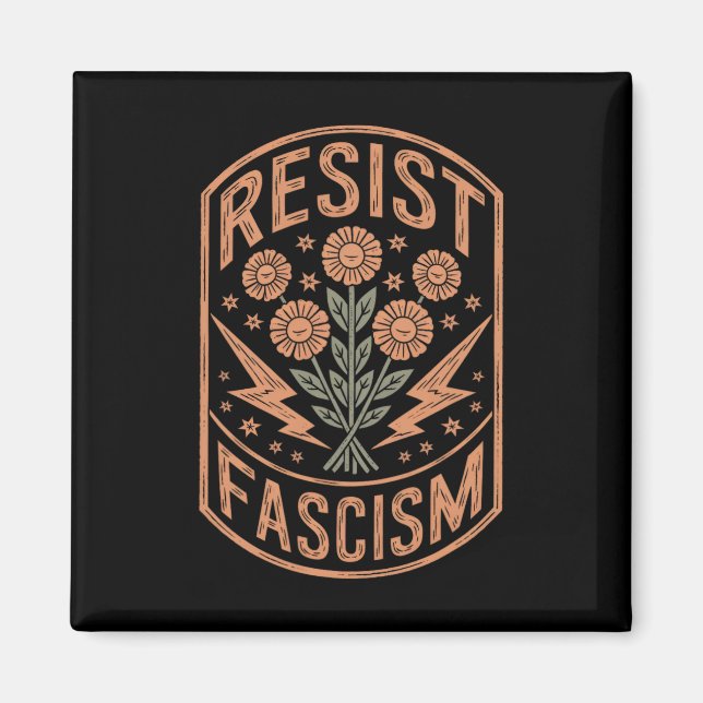 Aimant Résister à la protestation contre le fascisme Trum (Devant)