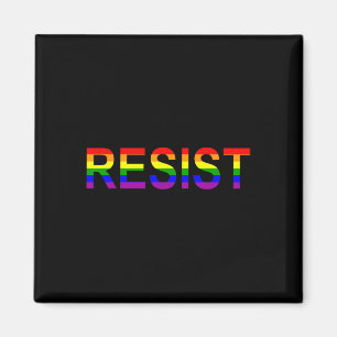 Aimant Résister à Rainbow Queer Anti Trump Nouveauté poli