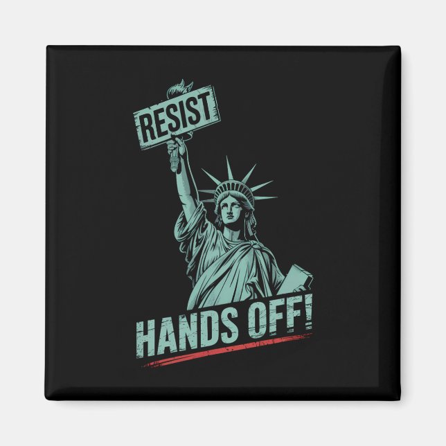 Aimant Résister – protester Hands Off Statue de la Libert (Devant)