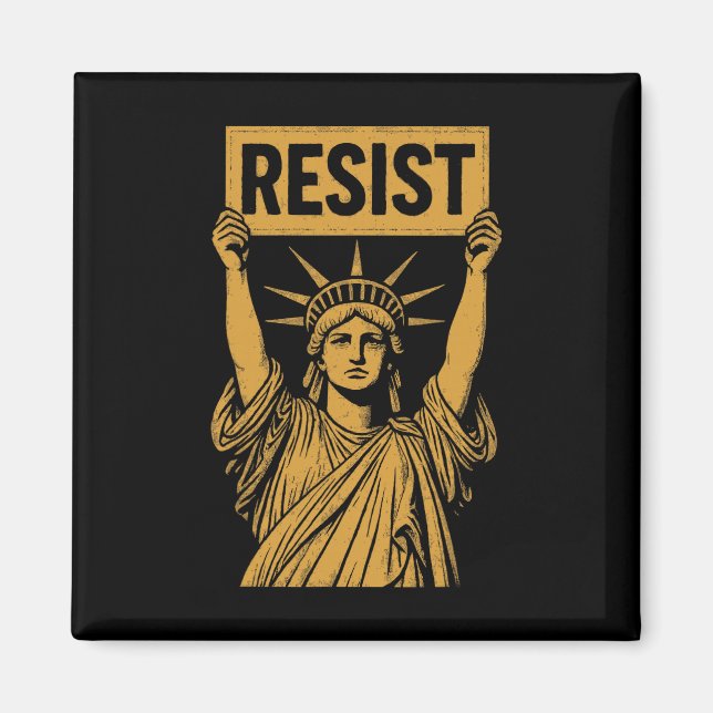Aimant Résister Statue de la Liberté Rebelle Protestation (Devant)