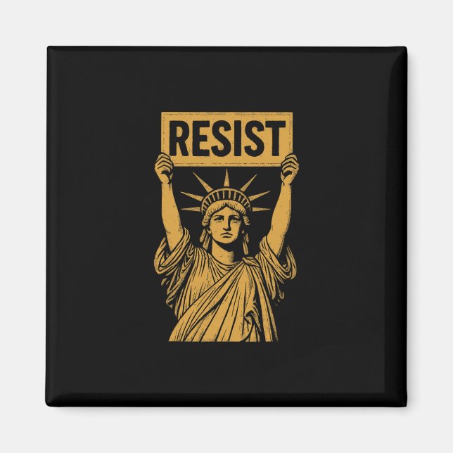 Aimant Résister Statue de la Liberté Rébellion Protester  (Devant)