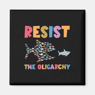 Aimant Résistez À L'Oligarchie Funny Fish Anti Trump