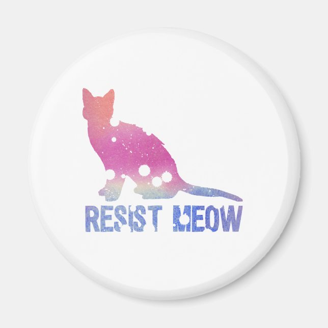 Aimant Résistez au chat féministe (Devant)