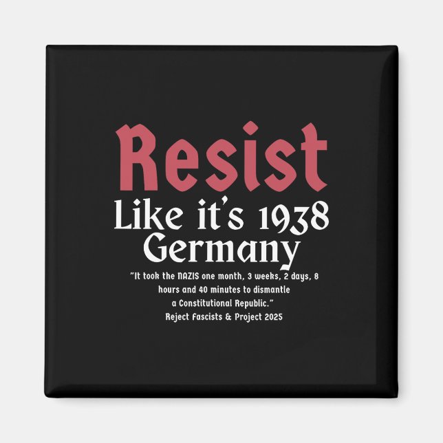 Aimant Résistez comme c'est 1938 Allemagne 10 (Devant)