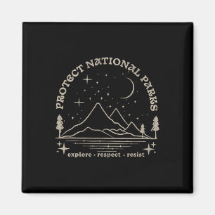 Aimant Résistez Protégez nos parcs nationaux Graphique An