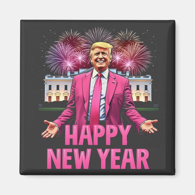 Aimant Résolution de la Saint-Sylvestre Trump 2025 (Devant)