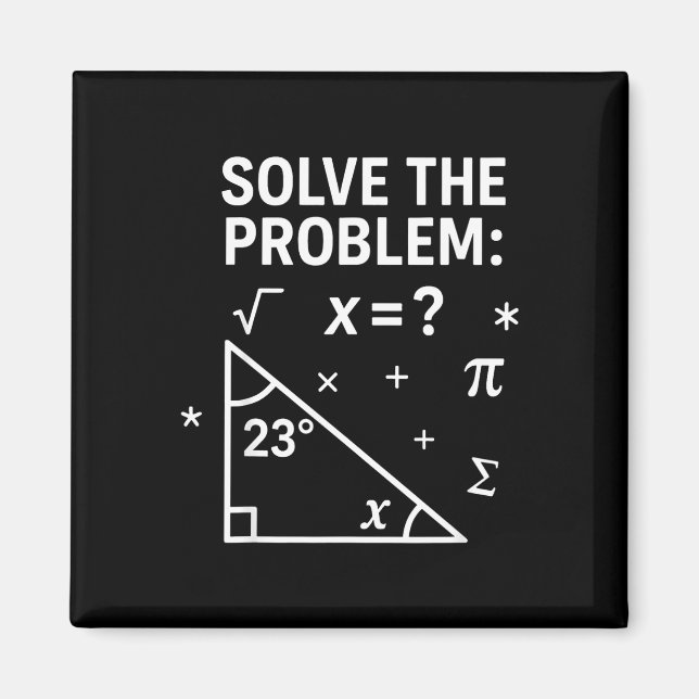 Aimant Résoudre le problème drôle maths 67 mème enseignan (Devant)