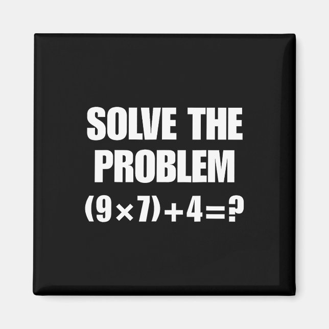 Aimant Résoudre le problème – Équation mathématique drôle (Devant)