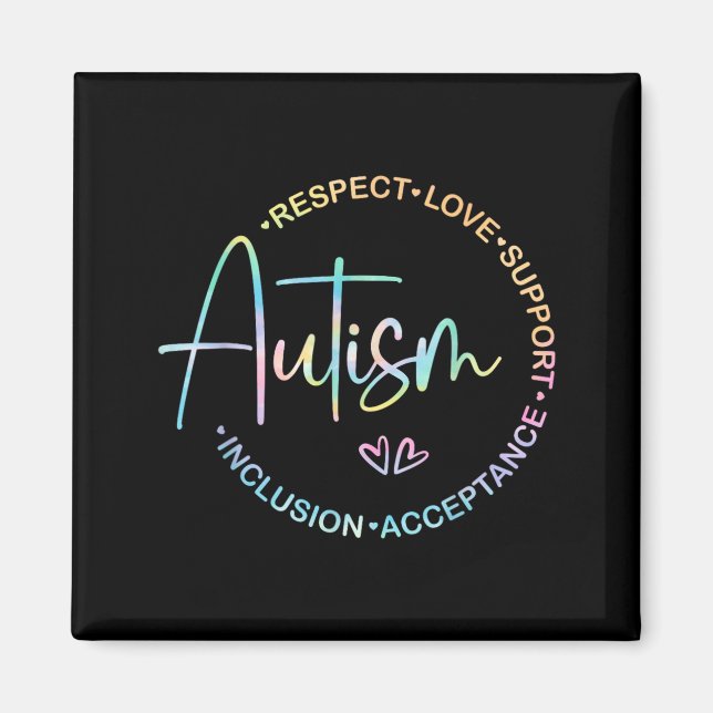 Aimant Respect Amour Soutien Mois de la sensibilisation à (Devant)