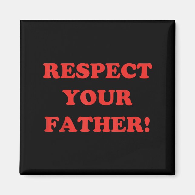 Aimant Respecter le père minimalisme Rétro Drôle Fête des (Devant)