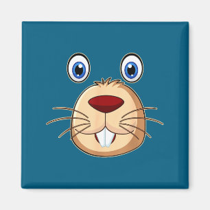 Aimant Respectez la journée de la marmotte drôle visage d