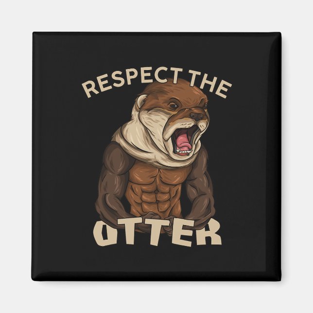 Aimant Respectez la loutre - Bodybuilder de forme muscula (Devant)