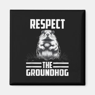 Aimant Respectez le marmotte de fond Célébrez le Jour de