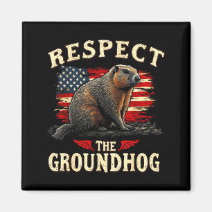 Aimant Respectez le marmotte Joyeux Jour de la marmotte _