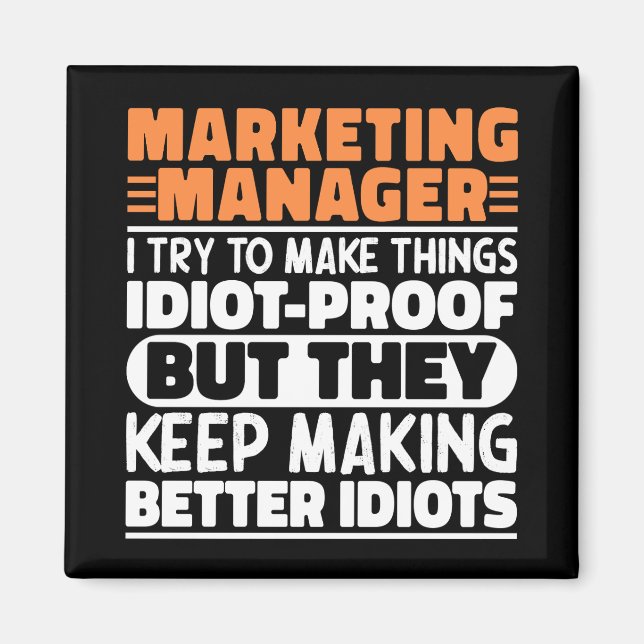 Aimant Responsable Marketing J'Essaie De Faire Des Choses (Devant)
