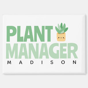 Aimant Responsable Plante personnalisé Nom Cactus Vert No