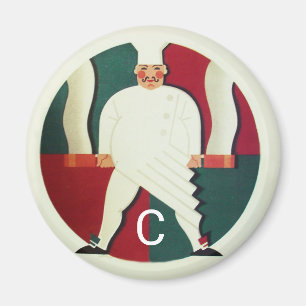 Aimant RESTAURANT FÊTE DE CUISINE DU CHEF Monogramme culi