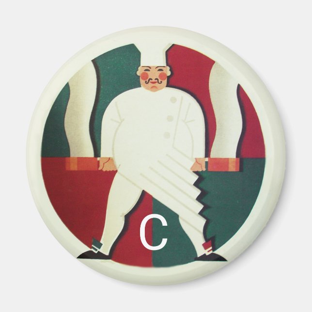 Aimant RESTAURANT FÊTE DE CUISINE DU CHEF Monogramme culi (Devant)