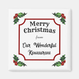 Aimant Restaurant personnalisé Joyeux Noël