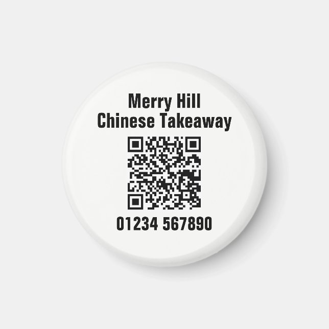 Aimant Restaurant Takeaway Menu en ligne QR Code (Devant)