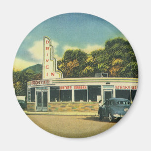 Aimant Restaurant Vintage, Diner de Drive In des années 5