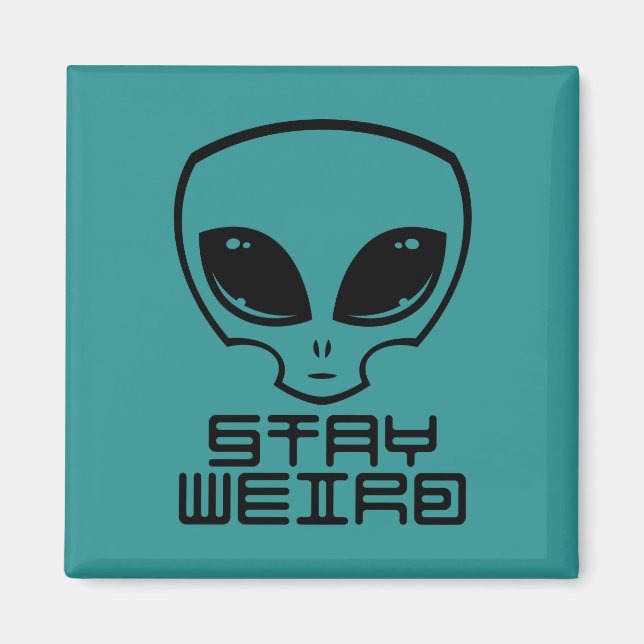Aimant Restez à la tête d'Alien bizarre (Devant)