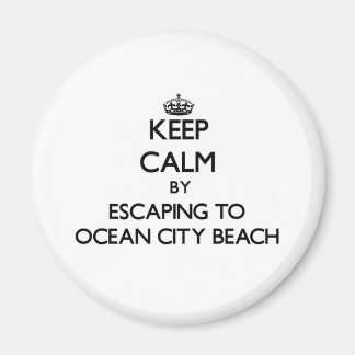 Aimant Restez calme en vous échappant à Ocean City Beach 