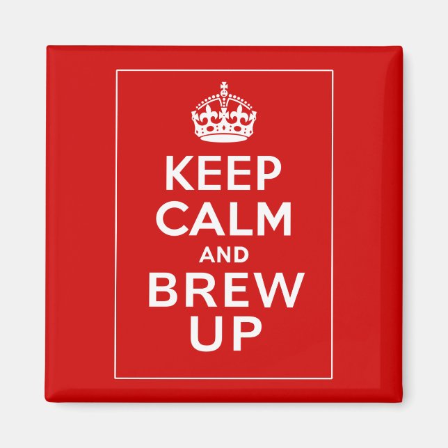 Aimant Restez calme et brassez-vous ~ British Fun (Devant)