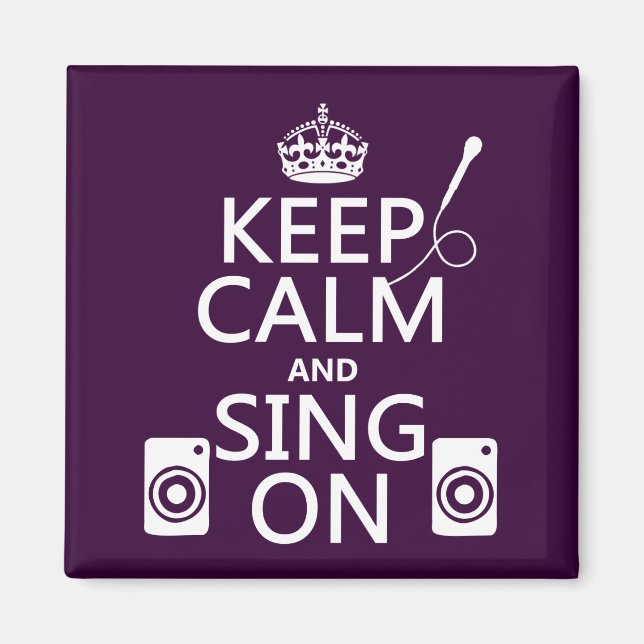 Aimant Restez calme et chanter (Karaoke) (Devant)