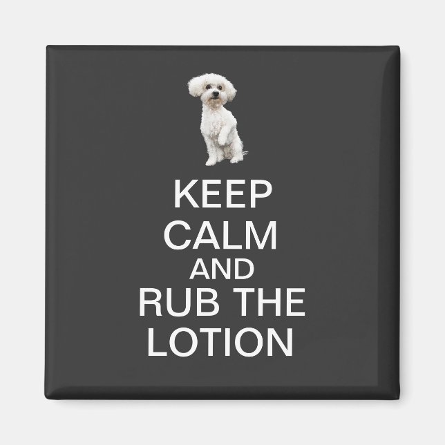 Aimant Restez calme et frottez la Lotion (Devant)