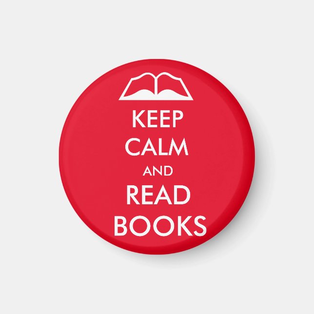 Aimant Restez calme et lisez des livres (Devant)
